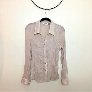 Vintage Y2K Sheer Crinkle Gauzy Chiffon Blouse